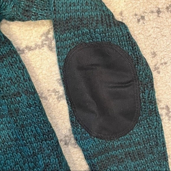 Romeo & Juliet Couture Heather Teal Long Sleeve Sweater Elbow Pads & Studs Small - Picture 7 of 9
